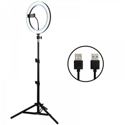 Кольцевая лампа для фото и видеосъемки LED для смартфона со штативом 26 см