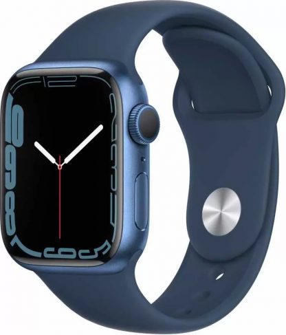 Apple Watch Series 7, 45 мм, корпус из алюминия синего цвета», спортивный ремешок «синий омут»