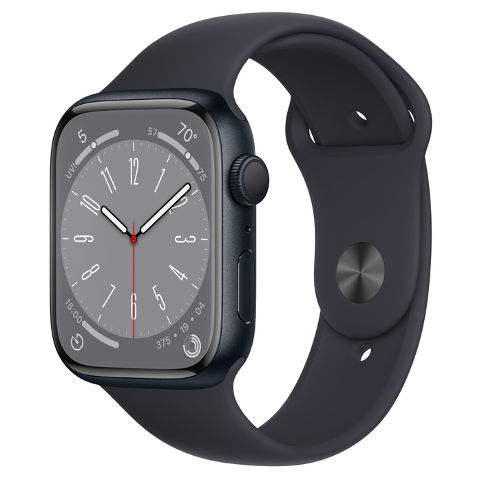 Смарт-часы Apple Series 8 GPS 45mm Midnight Aluminium (MNP13)