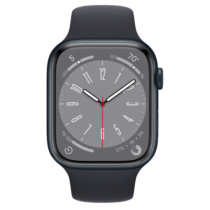 Смарт-часы Apple Series 8 GPS 45mm Midnight Aluminium (MNP13)