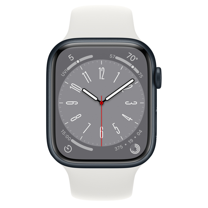Смарт-часы Apple Series 8 GPS 45mm Midnight Aluminium/White  (MP7F3)