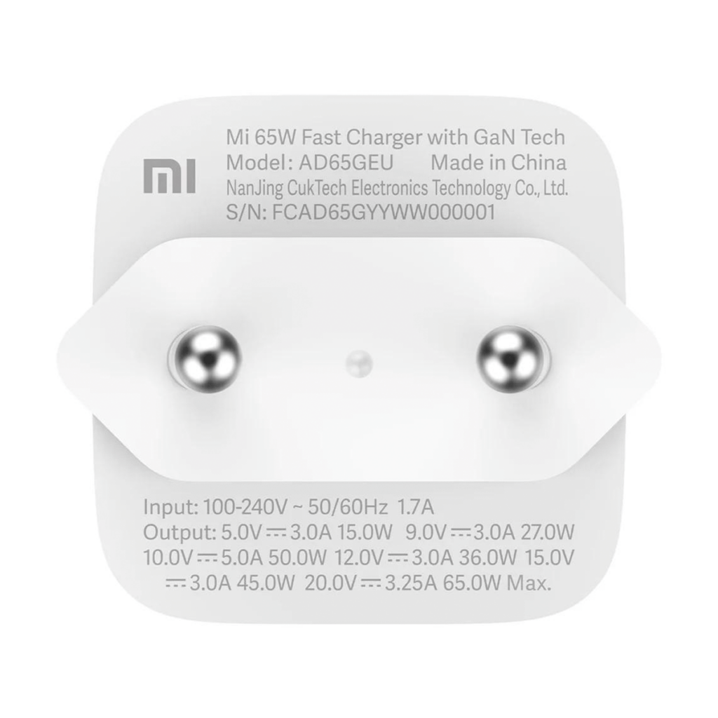 Сетевое зарядное устройство Xiaomi Mi 65W Fast Charger with GaN Tech