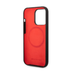 Чехол AMG Liquid silicone Two tones Red line Hard для iPhone 14 Pro Max, Black (MagSafe)