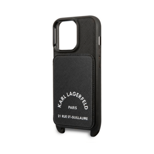 Чехол Karl Lagerfeld Crossbody cardslot PU Saffiano RSG Hard для iPhone 13 Pro Max, Black
