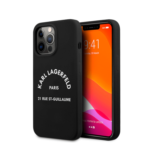 Чехол Karl Lagerfeld Liquid silicone RSG logo Hard для iPhone 13 Pro Max, Black