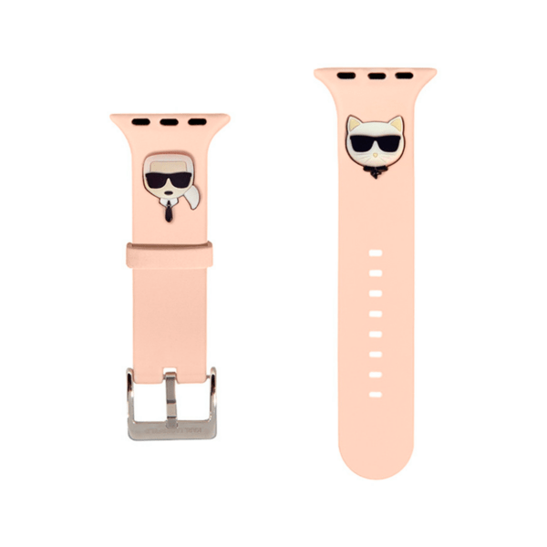 Ремешок Karl Lagerfeld  Silicone and Choupette heads для Watch 42/44/45/49mm, Pink