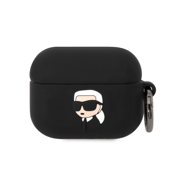 Чехол Karl Lagerfeld для Airpods Pro Silicone case with ring NFT 3D Karl, Black