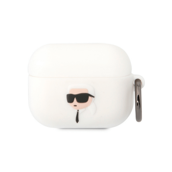 Чехол Karl Lagerfeld для Airpods Pro Silicone case with ring NFT 3D Karl, White