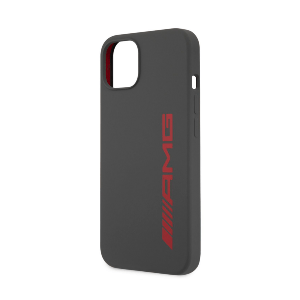 Чехол AMG Liquid Silicone with Red big logo Hard для iPhone 13, Grey