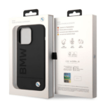 Чехол BMW Signature Liquid silicone Laser logo Hard для iPhone 14 Pro Max, Black (MagSafe)