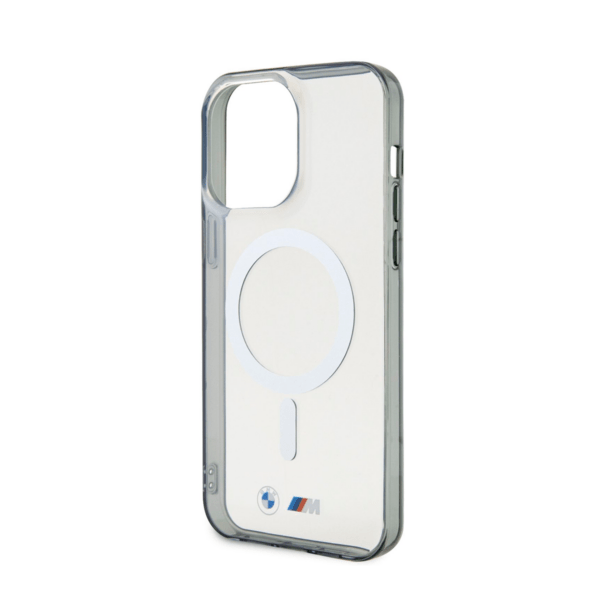 Чехол BMW M-Collection PC/TPU Silver Ring Hard Transparent для iPhone 15 Pro Max (MagSafe)