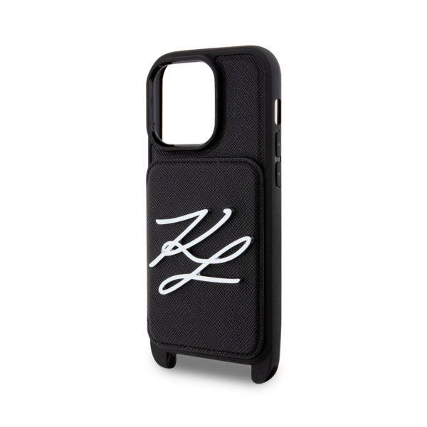 Чехол Karl Lagerfeld Crossbody cardslot PU Saffiano Autograph Hard для iPhone 14 Pro, Black