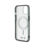 Чехол BMW M-Collection PC/TPU Silver Ring Hard Transparent для iPhone 15 (MagSafe)