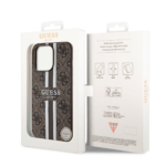 Чехол Guess PU 4G Stripes Hard для iPhone 13 Pro Max, Brown (MagSafe)