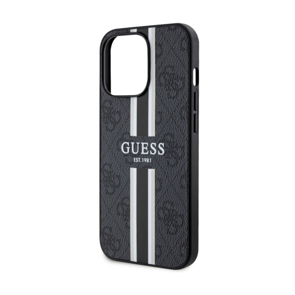 Чехол Guess PU 4G Stripes Hard для iPhone 13 Pro, Black (MagSafe)