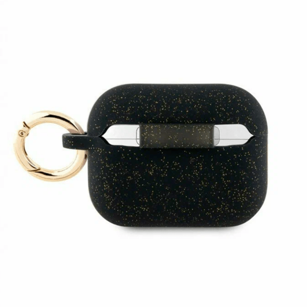 Чехол Guess для Airpods Pro 2 Silicone with ring Glitter/Black