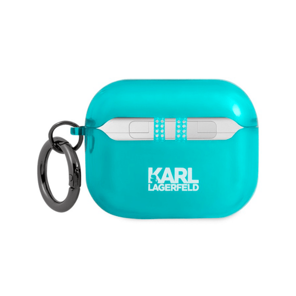 Чехол Karl Lagerfeld для Airpods Pro TPU FLUO with ring Choupette Transparent, Blue