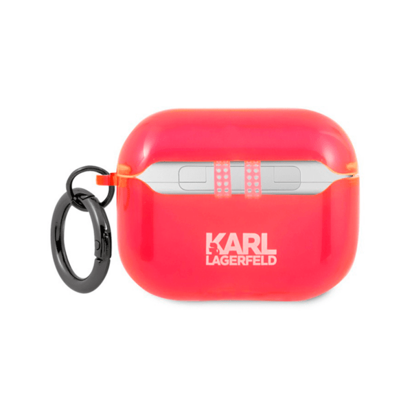 Чехол Karl Lagerfeld для Airpods Pro TPU FLUO with ring Choupette Transparent, Pink