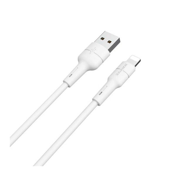 Кабель Borofon Silicon cable Usb-a-Lightning White