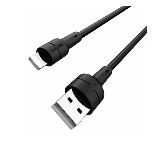 Кабель Borofon Silicon cable Usb-a-Lightning Black