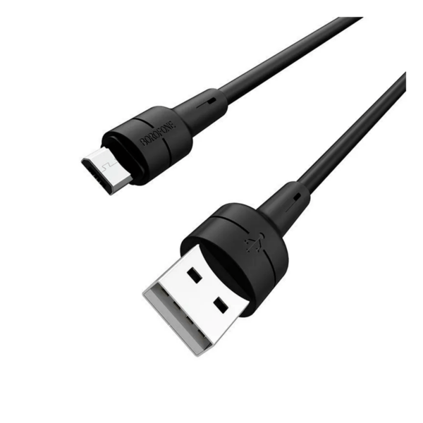 Кабель Borofon Silicon cable Usb-a-Micro Black